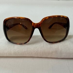 GUCCI Web GG Oversized Square Frame Sunglasses Tortoise Brown